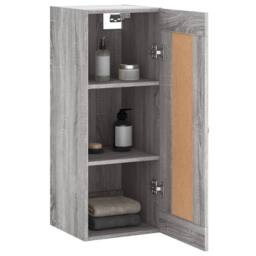 Berkfield Home Wall Mounted Cabinet Grey Sonoma 34.5x34x90 cm Engineered Wood - thumbnail 5