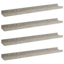 Berkfield Home Wall Shelves 4 pcs Concrete Grey 60x9x3 cm - Size: 60 x 9 x 3 cm - thumbnail 2