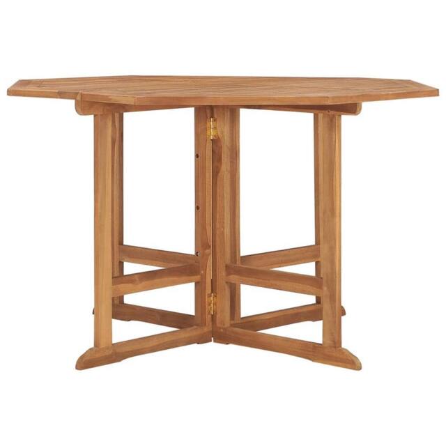 Berkfield Home Folding Garden Dining Table 110x110x75 cm Solid Wood Teak in Brown - Size: 110 x 110 x 75 cm - image 1