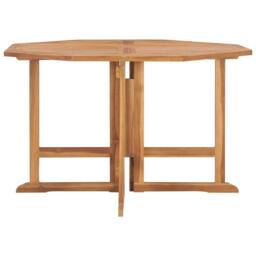 Berkfield Home Folding Garden Dining Table 110x110x75 cm Solid Wood Teak in Brown - Size: 110 x 110 x 75 cm - thumbnail 3