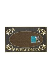 JVL Metallic Look Welcome Floral PVC Scraper Doormat 45x75cm Gold - Size: 45 cm x 75 cm - thumbnail 5