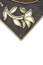 JVL Metallic Look Welcome Floral PVC Scraper Doormat 45x75cm Gold - Size: 45 cm x 75 cm - thumbnail 4