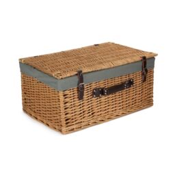 Red Hamper 60cm Buff Wicker Basket with Grey Lining - thumbnail 3