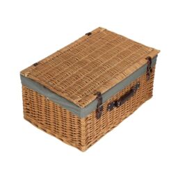 Red Hamper 60cm Buff Wicker Basket with Grey Lining - thumbnail 2