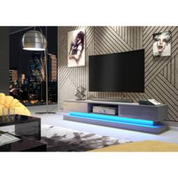 Creative Furniture Bloom TV Unit 180cm - Dark Grey with Gloss Doors & LED Lights - thumbnail 6