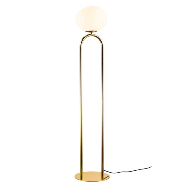 Nordlux Shapes Floor Lamp Brass Glass Livingroom E27 Switch in Gold - image 1