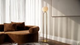Nordlux Shapes Floor Lamp Brass Glass Livingroom E27 Switch in Gold - thumbnail 3