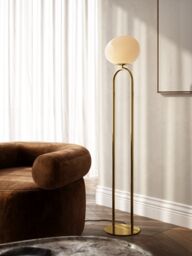 Nordlux Shapes Floor Lamp Brass Glass Livingroom E27 Switch in Gold - thumbnail 5