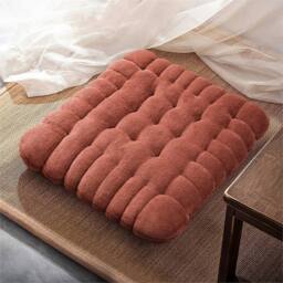 Kelvenix Milk Velvet Cookies-Dark Coffee 7cm Thick Cotton Seat Cushion Mat in Brown - Size: 100 cm x 190 cm - thumbnail 4