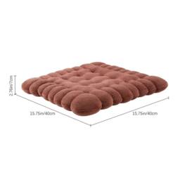 Kelvenix Milk Velvet Cookies-Dark Coffee 7cm Thick Cotton Seat Cushion Mat in Brown - Size: 100 cm x 190 cm - thumbnail 2
