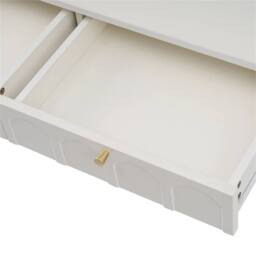 Nordara Console Table with Drawers for Hallway, Metal Frame Side Table in White - thumbnail 5