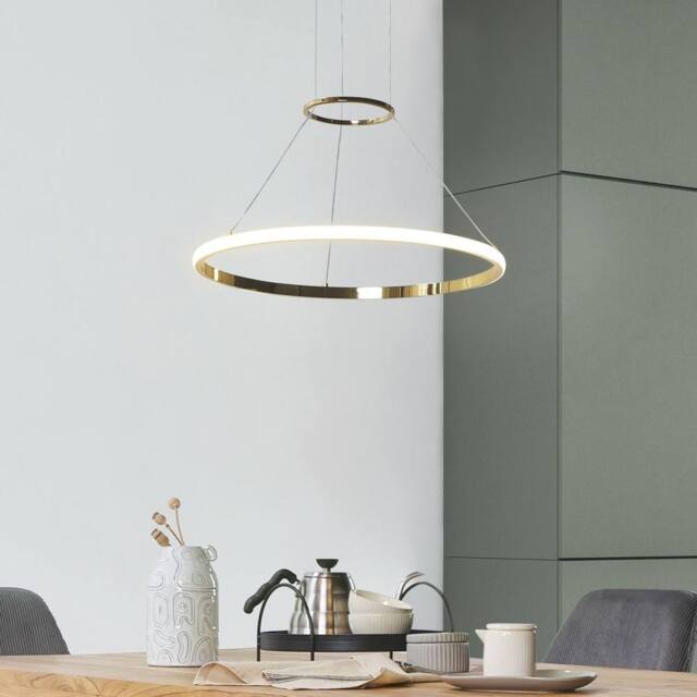 Wyld and Coco Gold Ring Pendant Lamp with Integrated LED Rings - image 1