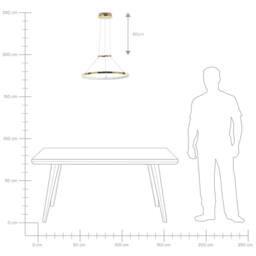 Wyld and Coco Gold Ring Pendant Lamp with Integrated LED Rings - thumbnail 8