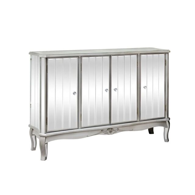 Melody Maison Large Mirrored Sideboard - Tiffany Range in Silver - image 1