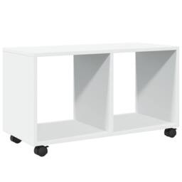 Berkfield Home Decorative vidaXL¬†Rolling¬†Cabinet¬†White 72x33x42.5 cm Engineer in White - thumbnail 3