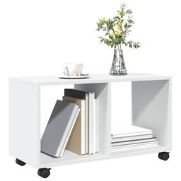 Berkfield Home Decorative vidaXL¬†Rolling¬†Cabinet¬†White 72x33x42.5 cm Engineer in White - thumbnail 4