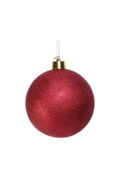 KDMD Burgundy Glitter Shatterproof Bauble x1 25cm - image 1