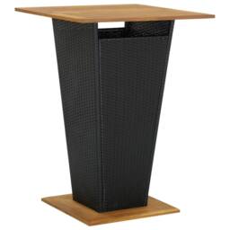 Berkfield Home 5 Piece Garden Bar Set Black Poly Rattan&Solid Wood Acacia - thumbnail 5