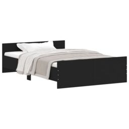 Berkfield Home Bed Frame with Headboard & Footboard Black 120x200 cm - Size: Small Double - thumbnail 2