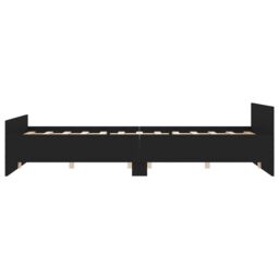Berkfield Home Bed Frame with Headboard & Footboard Black 120x200 cm - Size: Small Double - thumbnail 5