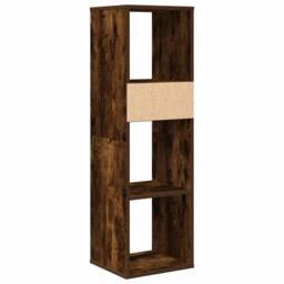 Berkfield Home Decorative Book Cabinet Smoked Oak 34x31x112 cm Engineered Wood in Brown - Size: 34 x 31 x 112 cm - thumbnail 6