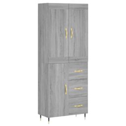Berkfield Home Highboard Grey Sonoma 69.5x34x180 cm Engineered Wood - thumbnail 2