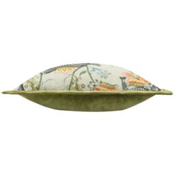 Wylder Tropics Sundara Printed Velvet Cushion in Green - Size: 50 cm x 50 cm - thumbnail 4