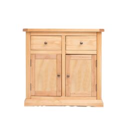 Cabinet Bits Lucca Waxed 2 Drawer 2 Door Sideboard Brass Knob in Light Brown
