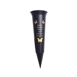 David Fischhoff Memorial Grave Plastic Spike Vase - Grandson in Black - thumbnail 1