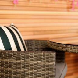 Charles Bentley St Tropez Rattan Bistro Set - Grey Compact Chat Set for Two - thumbnail 3