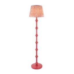 Netlighting Carnaby Pink Floor Lamp Pink Fabric Ripple Shade 35cm B22