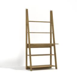 Wyld Haus Athy Brown Oak Ladder Desk 5 Shelves - thumbnail 2