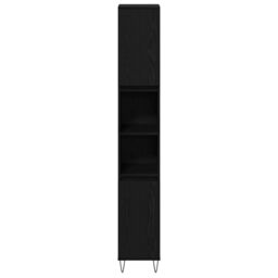 Berkfield Home Bathroom Cabinet Black Oak 30x30x190 cm Engineered Wood - Size: 30 x 30 x 190 cm - thumbnail 7