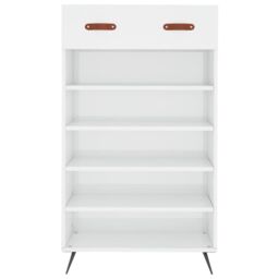 Berkfield Home Shoe Cabinet High Gloss White 60x35x105 cm Engineered Wood - Size: 60 x 35 x 105 cm - thumbnail 6
