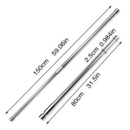 Kelvenix 80-150cm Extendable Stainless Steel Wardrobe Rail in Silver - Size: 1000mm - thumbnail 2