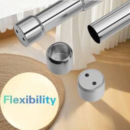 Kelvenix 80-150cm Extendable Stainless Steel Wardrobe Rail in Silver - Size: 1000mm - thumbnail 3