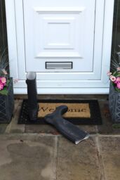 JVL Mila Embossed Rubber Tuffscrape Doormat 45x75cm in Natural - Size: 45 cm x 75 cm - thumbnail 2