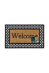 JVL Mila Embossed Rubber Tuffscrape Doormat 45x75cm in Natural - Size: 45 cm x 75 cm - thumbnail 6