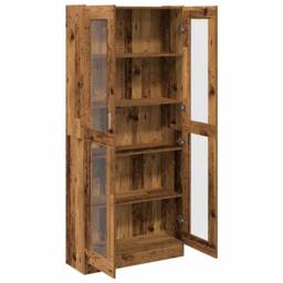 Berkfield Home Highboard Old Wood 82.5x30.5x185 cm Engineered Wood in Brown - thumbnail 7