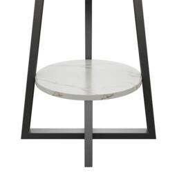KORVIXA Coffee Sofa End Side Table Steel Cross Base Nightstand Storage in White - Size: 100 cm x 100 cm - thumbnail 5