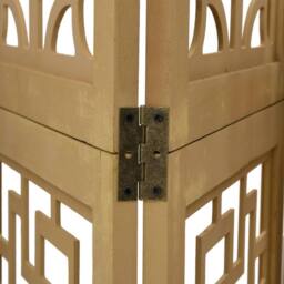 Berkfield Home Room Divider 3 Panels Brown Solid Wood Paulownia - thumbnail 6