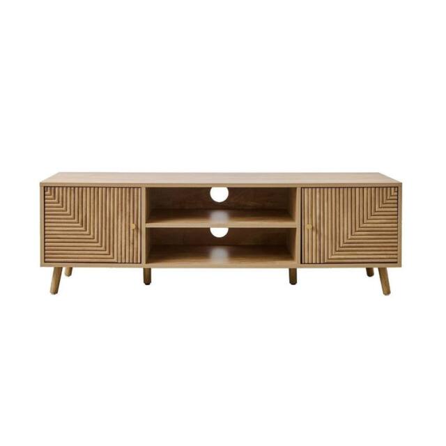 CALICOSY EDEN 2-Door TV Unit With Laminated Fronts in Light Brown - image 1