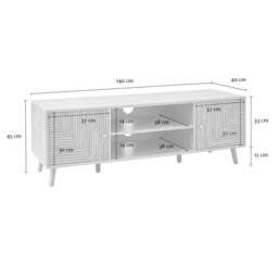 CALICOSY EDEN 2-Door TV Unit With Laminated Fronts in Light Brown - thumbnail 7