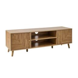 CALICOSY EDEN 2-Door TV Unit With Laminated Fronts in Light Brown - thumbnail 8