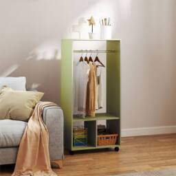 KORVIXA Green Open Wardrobe Clothes Rail Bedroom Clothes Storage - Size: 900mm - thumbnail 3
