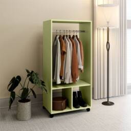 KORVIXA Green Open Wardrobe Clothes Rail Bedroom Clothes Storage - Size: 900mm - thumbnail 4