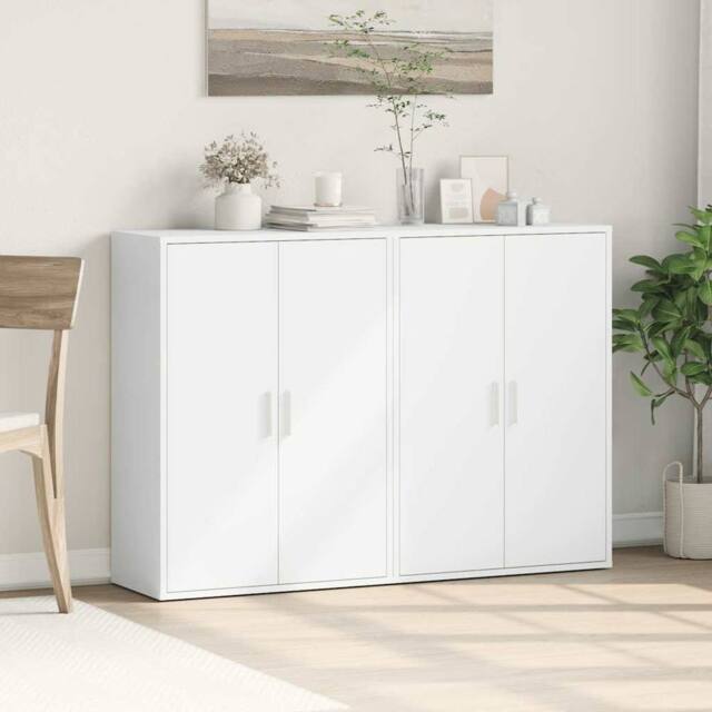 Berkfield Home Sideboards 2 pcs White 60x31x84 cm Engineered Wood - Size: 60 x 31 x 84 cm - image 1