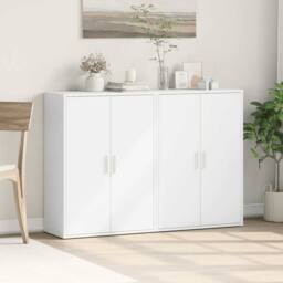 Berkfield Home Sideboards 2 pcs White 60x31x84 cm Engineered Wood - Size: 60 x 31 x 84 cm - thumbnail 1