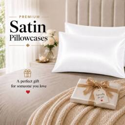 Grace Super Soft Pillow Cases 2 Pack Satin Silk Envelope Closure in White - Size: Standard Pillow Case - thumbnail 8