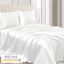 Grace Super Soft Pillow Cases 2 Pack Satin Silk Envelope Closure in White - Size: Standard Pillow Case - thumbnail 3